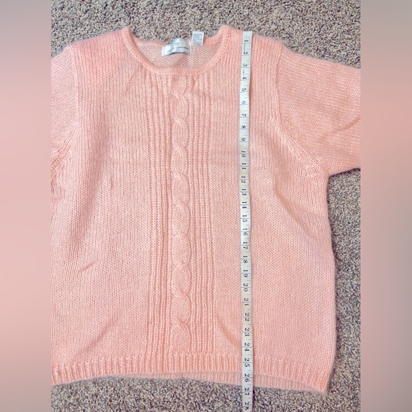 Vintage Vickie Lawrence Pink Crew Neck Cap Sleeve Sweater - Picture 9 of 10